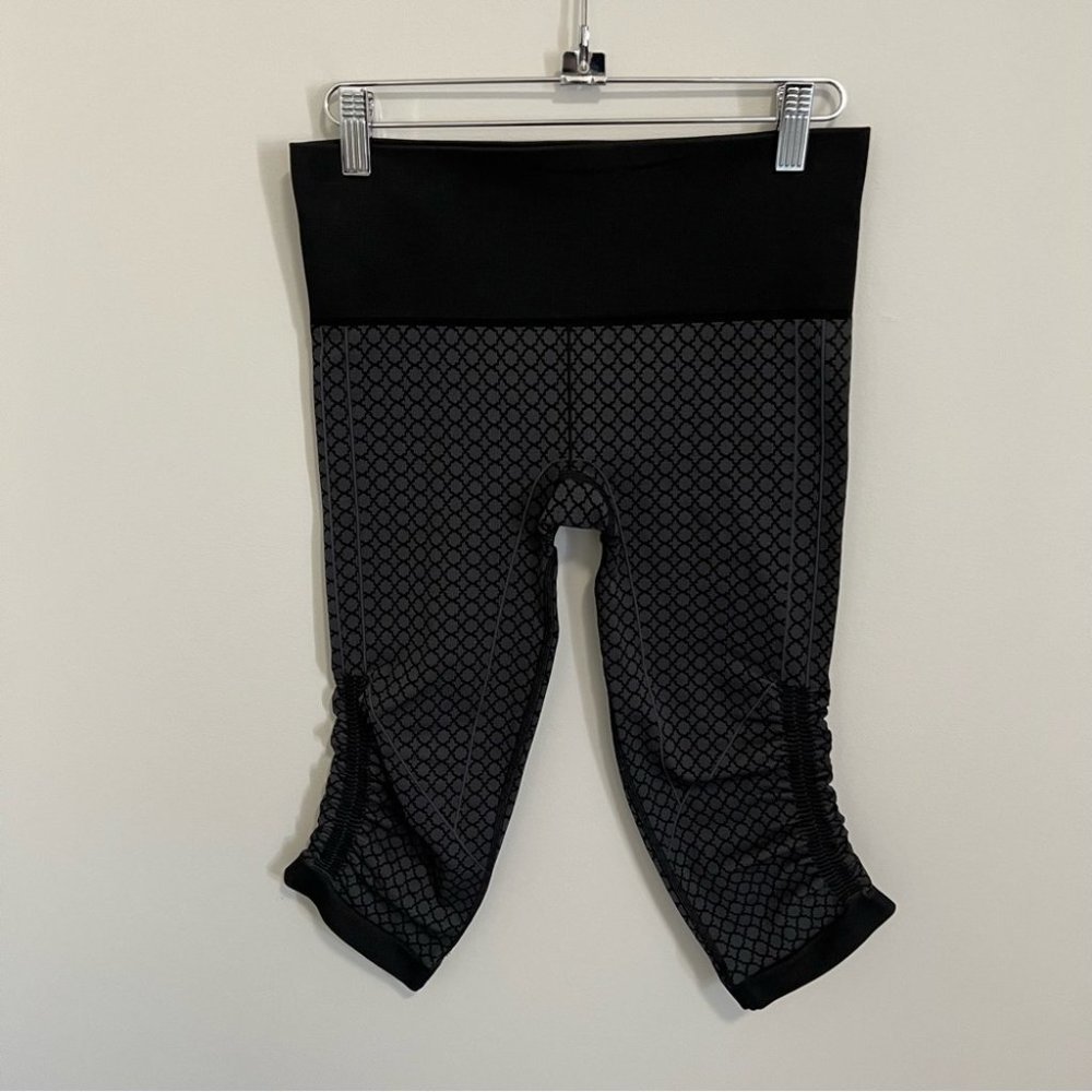 Lululemon In The Flow Crop II Seamless Leggings Heathered Deep Coal Black - Picture 7 of 13